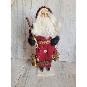 Santa rustic folk art Lantern wood Xmas home decor figure vintage